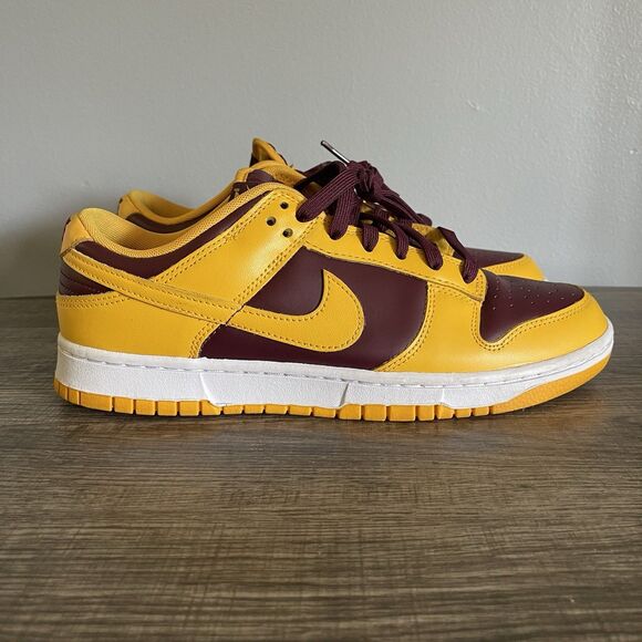 Nike Dunk Low Retro Men’s Arizona State Yellow Bordeaux Sneakers 9.5 DD1391-702 - Picture 1 of 8